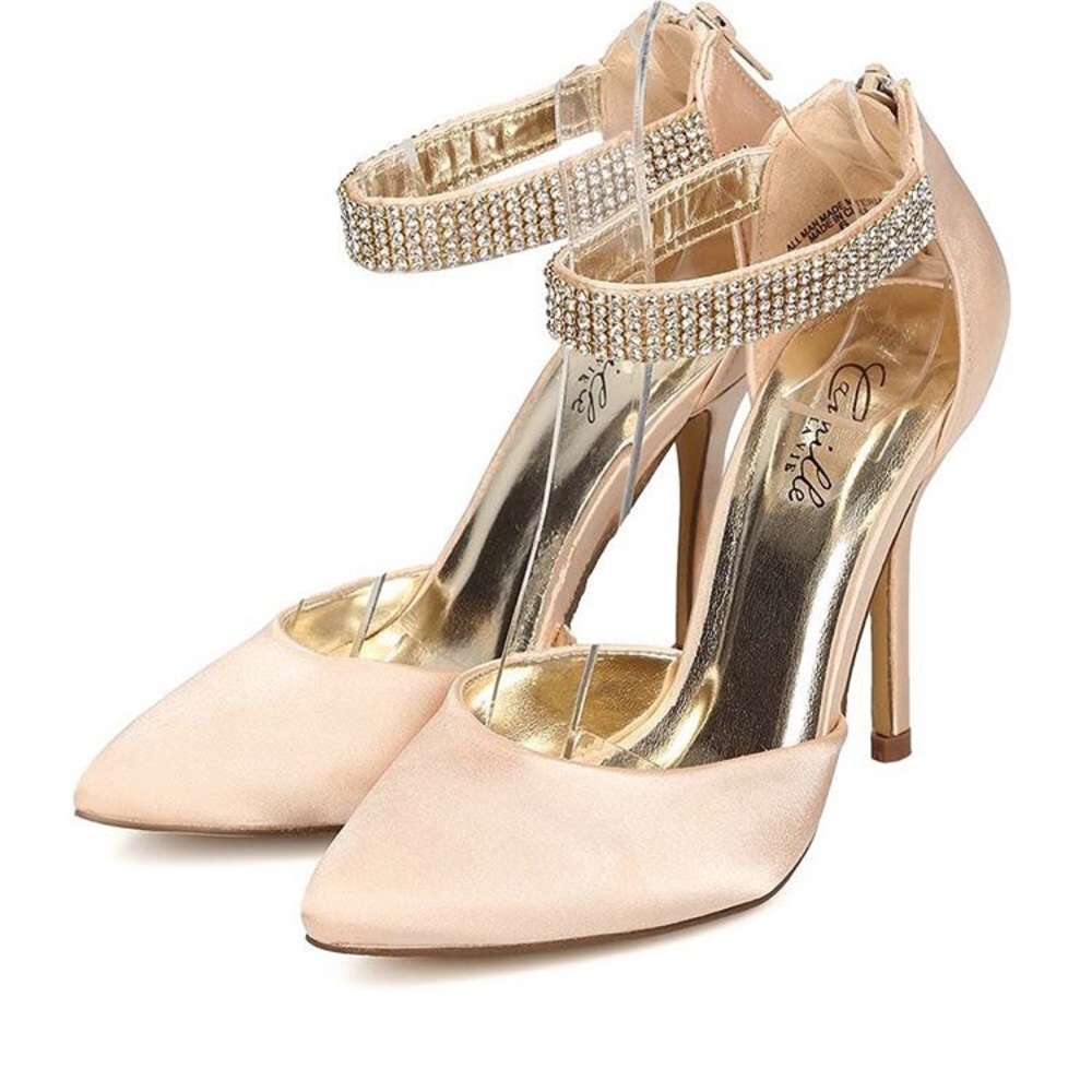 Champagne satin heels